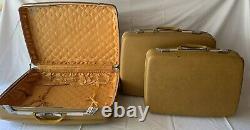 Airway Vintage Three Piece Set Luggage Hardcase Valise Jaune