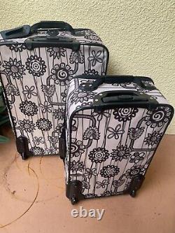 American Tourister 60s/70s Set De 2 Suitcases Uniques De Poissons De Poissons À Roulement De Poissons De Boho