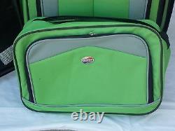 Americn Tourister- Chartreuse Green 3 Peice Luggage Set With 4 Free! Cadeaux