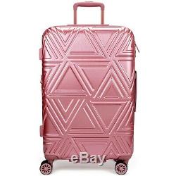 Badgley Mischka Contour Spinner Luggage Set (2 Pièces) Noir / Rose Or / Argent