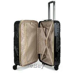 Badgley Mischka Contour Spinner Luggage Set (3 Pièces) Noir / Rose Or / Argent