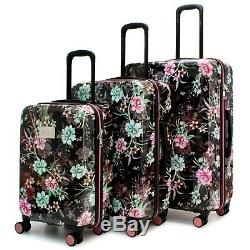 Badgley Mischka Essence 3 Piece Luggage Set Dur Spinner (fleurs D'hiver)