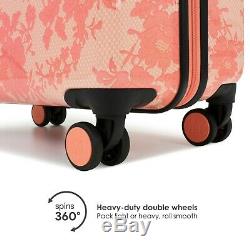 Badgley Mischka Essence 3 Piece Luggage Set Dur Spinner (rose Lace)
