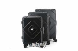 Bagage 3 Pièces Black Dual Spinning Spinner Hardshell Lock 20 24 28 Extensible