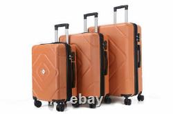 Bagage 3 Pièces Peach Dual Spinning Spinner Hardshell Lock 20 24 28 Extensible