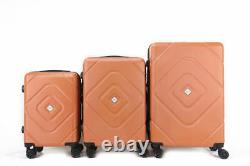 Bagage 3 Pièces Peach Dual Spinning Spinner Hardshell Lock 20 24 28 Extensible