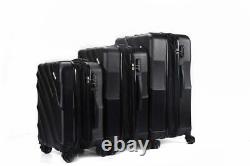 Bagage 3 Pièces Set Noir 360 Double Spinning Spinner Hardshell Lock 20 24 28
