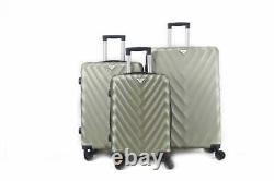 Bagage 3 Pièces Set Silver 360 Dual Spinning Spinner Hardshell Lock 20 24 28