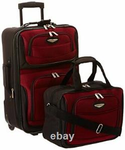 Bagage Extensible Rolling Upright Burgundy 2 Pieces Set Spot Clean