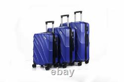 Bagage Série 3 Pièces Sky Blue 360 Dual Spinning Wheels Hardshell Lock 20 24 28