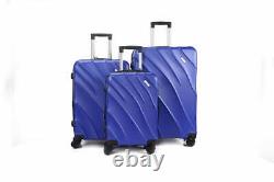 Bagage Série 3 Pièces Sky Blue 360 Dual Spinning Wheels Hardshell Lock 20 24 28