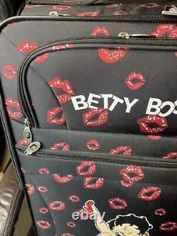 Bagages Betty Boop 4 paires de roulettes roulantes en toile noire à roulement pivotant