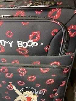 Bagages Betty Boop 4 paires de roulettes roulantes en toile noire à roulement pivotant