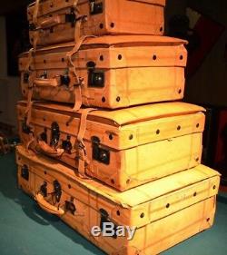 Baggages Style Vintage Bagages Vieux Cuir Décor Ensemble De 4 Affichage