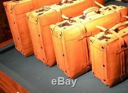 Baggages Style Vintage Bagages Vieux Cuir Décor Ensemble De 4 Affichage