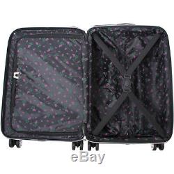 Betsey Johnson Stripe Roses 3 Piece Luggage Set Extensible Hardside Nouveau