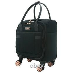 Black 3pc Exp Doux Spinner Luggage Set Avec 28, 20 Et 16 Places Sous