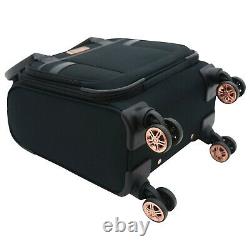 Black 3pc Exp Doux Spinner Luggage Set Avec 28, 20 Et 16 Places Sous