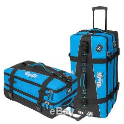 Bogi Sac Trolley Reisetaschen Koffer Set 2 Teilerollen 85 L + 110 L Blau / Schwarz