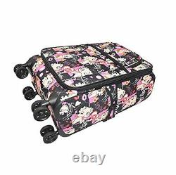 Boop 3pcs Set Toile Bagage 4 Paires Roulement Roues Spinning Visage Rose Rouge