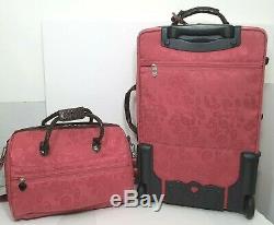 Brighton Ruby Rouge Luggage Set Valise Avec Couvercle Transparent Carry-on Cosmétique Pouches
