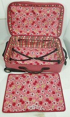 Brighton Ruby Rouge Luggage Set Valise Avec Couvercle Transparent Carry-on Cosmétique Pouches