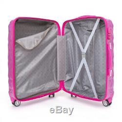 Coquille Rigide Valise Trolley Valise 4 Roues Spinner Valise Rose