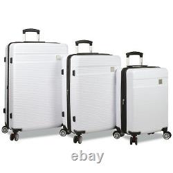 Dejuno Ashford 3-pc Hardside Spinner Tsa Combinaison Lock Luggage Set Blanc