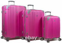 Dejuno Kingsley 3-piece Hardside Spinner Luggage Set With Tsa Lock Pink