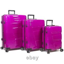 Dejuno Lumos Hardside 3-piece Expandable Spinner Bagage Set Cranberry