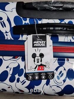 Disney Mickey Mouse Bleu Rouge Rouleau Rouleau Taille Sac À Bagages 3 Pièces