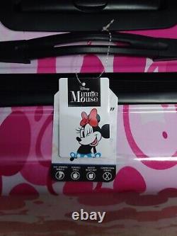 Disney Minnie Mouse Rose Rouleau Rouleau Rouleau Valise Bagage 3 Pièces