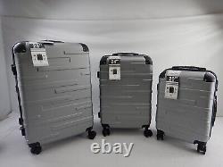 Ensemble De 3 Pièces Coolife Yd00060 Valise Avec Tsa Lock Spinner 20in24in28in, Argent