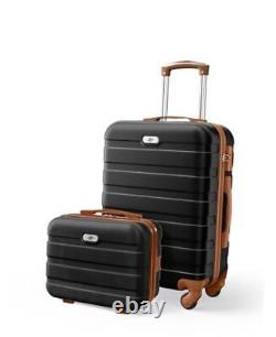Ensemble de 2 valises 20 valises et mini-trousse de maquillage (CB/20) noir marron