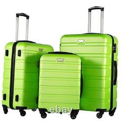 Ensemble de 3 pièces de bagages, valise à roulettes rigide, légère, avec serrure TSA, ensemble de 4 pièces.