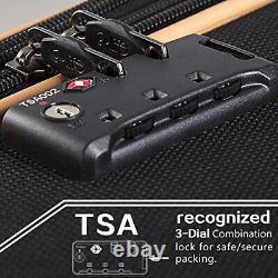 Ensemble de 3 valises Coolife avec serrure TSA, roulettes et coque souple.