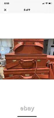 Ensemble de 3 valises en cuir Hartmann Belting vintage à coque rigide