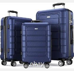 Ensemble de 3 valises extensibles en coque rigide ABS de la marque SHOWKOO avec serrure TSA intégrée.