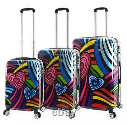 Ensemble de 3 valises rigides à roulettes Mia Viaggi Italy Pop Love Black (V-1050)