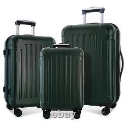 Ensemble de bagages 3 pièces avec roues pivotantes à 360 degrés en ABS+PC léger (20/24/28)