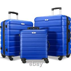 Ensemble de bagages 3 pièces en coque rigide avec ensemble de valises à roues pivotantes pour voyages et excursions.