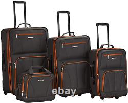 Ensemble de bagages 4 pièces, valise extensible à main, sac fourre-tout et trousse de voyage.
