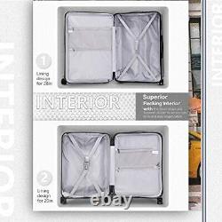 Ensemble de bagages COOLIFE - Valise en ABS+PC 2 pièces, modèle 'Carry On', couleur 'Night navy'