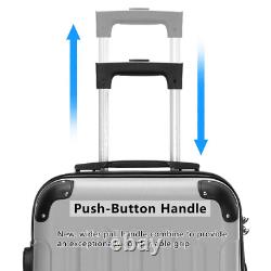 Ensemble de bagages à roulettes avec serrure TSA et élégante couleur grise, composé de 3 pièces.