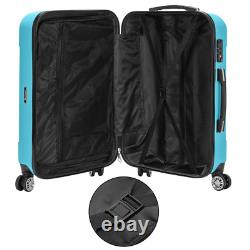 Ensemble de bagages à roulettes avec verrou TSA 3 pièces en bleu élégant