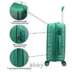 Ensemble de bagages à roulettes rigides 2 pièces World Traveler Highways, couleur verte