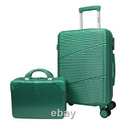 Ensemble de bagages à roulettes rigides à deux pièces pour cabine Highways, couleur verte
