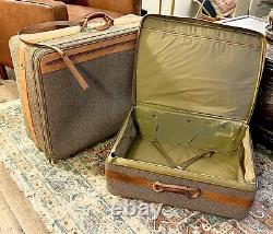 Ensemble de bagages à sangle de ceinture en tweed Hartmann et cuir marron, ensemble de 2, 30x21 25x19
