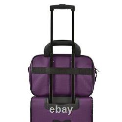 Ensemble de bagages cabine extensible à 4 roues en tissu robuste violet