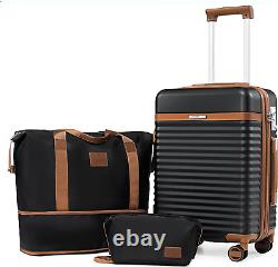 Ensemble de bagages de cabine de 20 pouces, ensemble de valises extensibles avec roues pivotantes